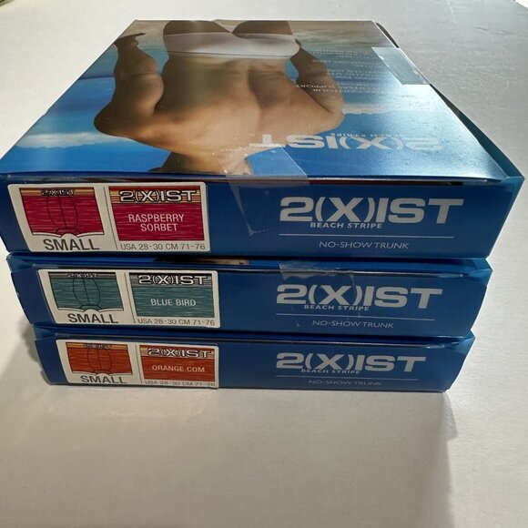 3 PACK 2(X)IST Men Beach Stripe No-Show Trunk Underwear - SMALL - Picture 6 of 7